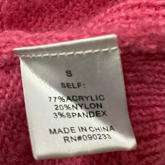 LA Hearts PINK size S crop top mockneck long sleeve pullover fuzzy sweater - Picture 4 of 8